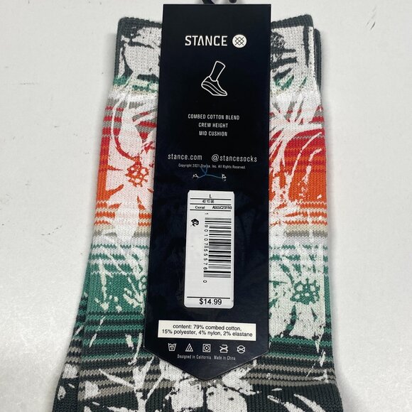 NWT Stance Dwayne Wade Collection - Floral Print - Crew Socks - Large - Picture 4 of 4
